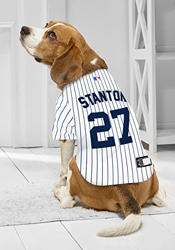 Image of MLBPA Dog Jersey - Giancarlo Stanton #27 Pet Jersey - MLB New York Yankees Mesh Jersey, X-Small