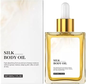 Silk Body Oil for Women & Men 30ml-Natural After Shower Care for Face&Body | Non-Greasy Fast Absorbing Body Oil for Dry Skin, Hydrating&Firming Moisturising Oil with Vitamin E Soft and Nourished All Day