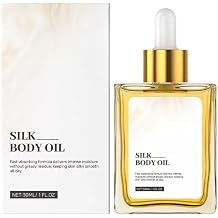 Silk Body Oil for Women & Men   Non-Greasy Fast Absorbing Body Oil for Dry Skin, Deep Hydrating & Firming Moisturising Oil with Vitamin E, Natural After Shower Care for Face & Body