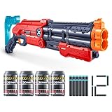 Excel Vigilante (12 Darts + 4 Shooting Targets) by ZURU, X-Shot Red Foam Dart Blaster, Toy Blaster, Twin Barrels Pump Action, Quick-Fire, Toys for Kids, Teens, Adults (Red)