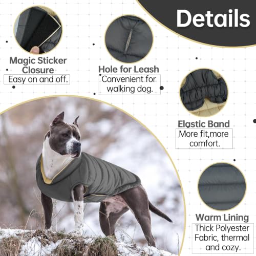 Image of Lelepet Reversible Dog Coat Windproof Dog Puffer Jacket Lightweight Vest