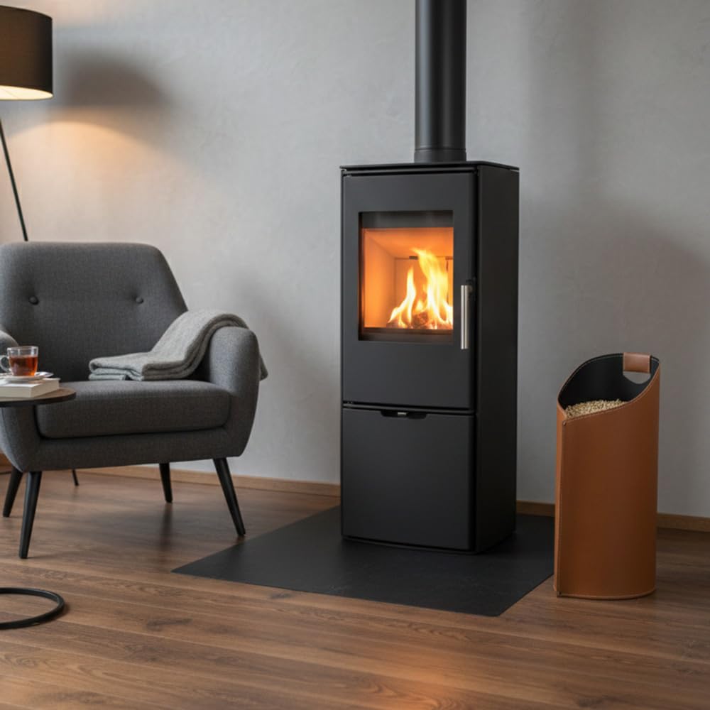 LIMAC Design SAPEL, Borsa moderna Porta Pellet in Cuoio, Contenitore pellet per Stufa, Originale Sacca porta-pellet per caminetto, prodotto in Italia. Marrone