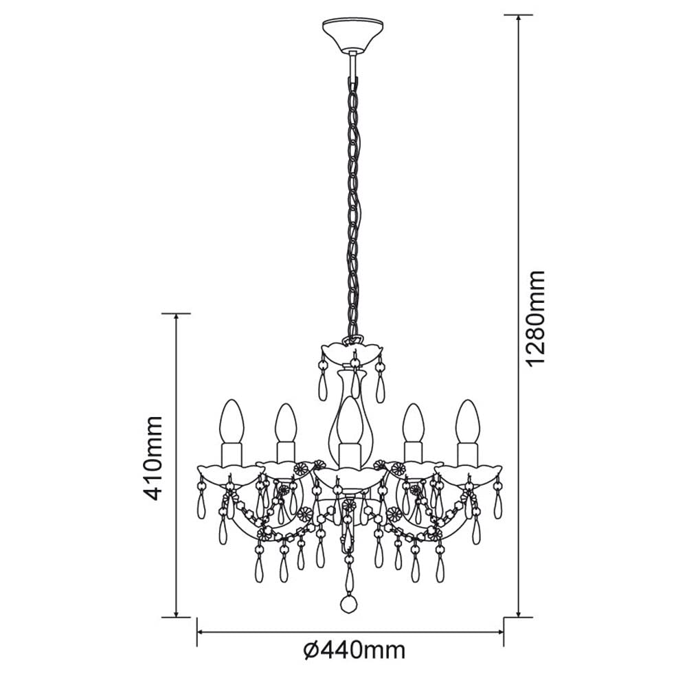 Kronleuchter Hänge Leuchte Decken Pendel Lampe Ess Zimmer Beleuchtung Luster bunt Globo 63118-5