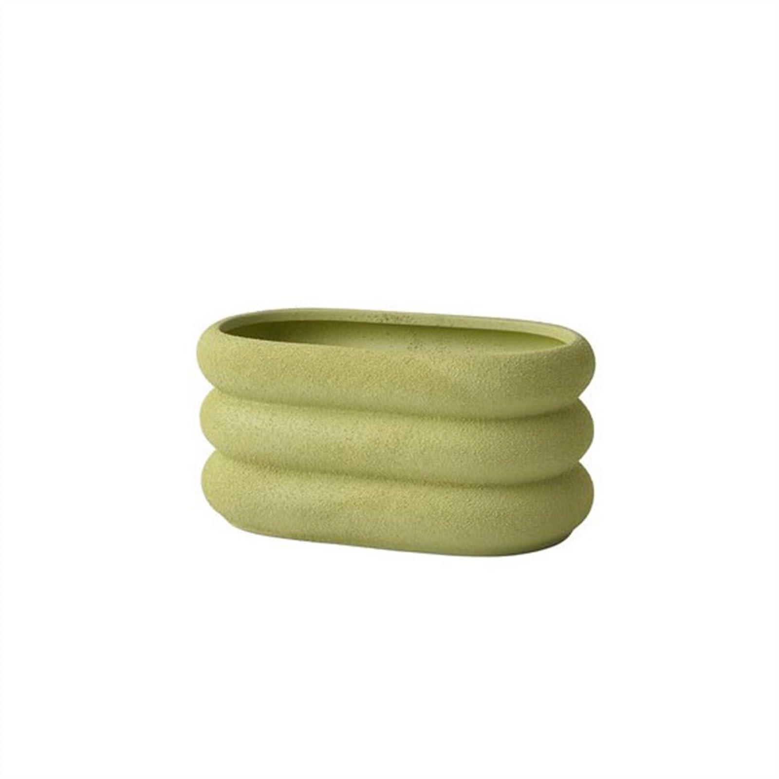 SDA287MZ Simple Orchid Vegetable Planter Ceramic with Tray Succulent Green Office Perforated Large Multifunction(Green,Large)