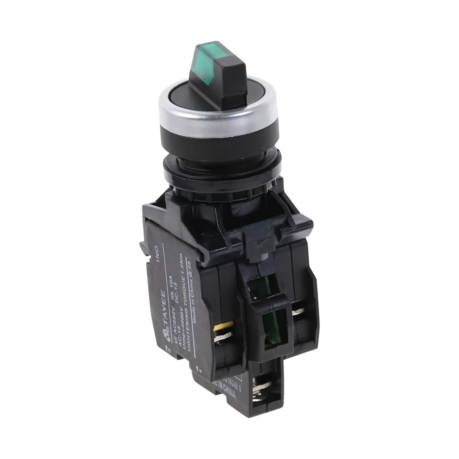 Interruptor selector de 2 posiciones Botón pulsador de luz verde