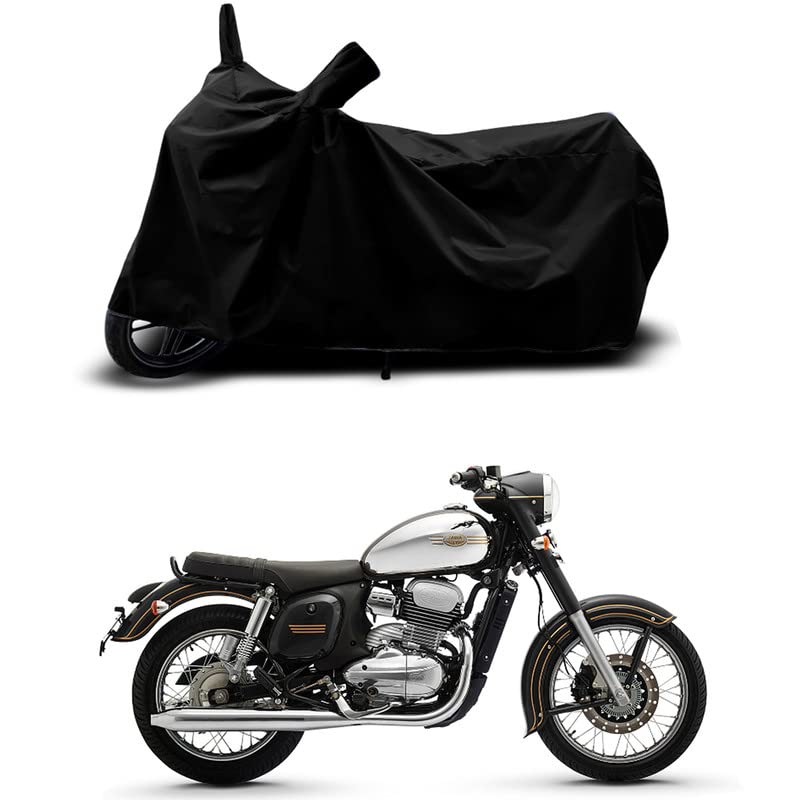 Image of 100% Scratchproof /UV-Rays /Heat Protection /Birds Dropping /Water Resistant /Dust proof /Waterproof /Full Bike Scooty Two Wheeler Body Cover Compatible For Jawa Single Channel All Varients[Black]