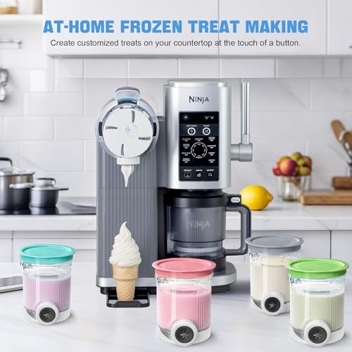 4 Pack Creami Swirl Pints & Lids for Ninja, Compatible with NC700 Series Ninja Swirl Ice Cream & Soft Serve Makers, with 4 Spoons & 64 Writable Labels, BPA-Free & Dishwasher Safe, Assorted Colors by GuanQiao - Image 9