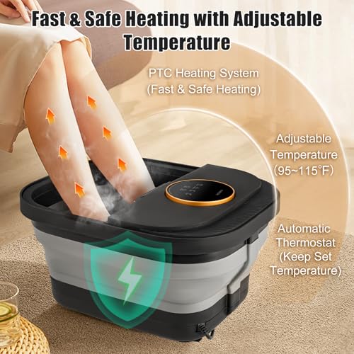 Spa de pies plegable con calor y masaje miniatura 4