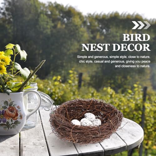 Nido de pájaro artificial de ratán para decoración de Pascua y proyectos creativos 5