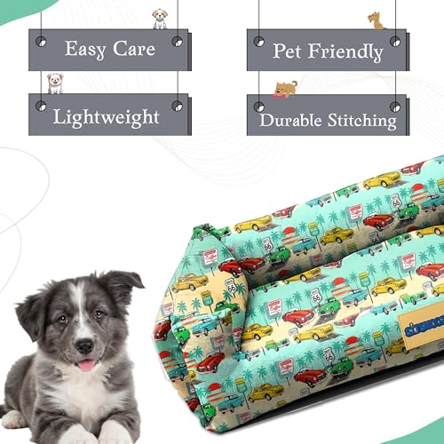 Image of SITSNOOZE XL Dog Bed (20 to 30kg) for Labrador, Golden Retriever, Husky - Orthopedic Sofa Mattress, Washable Heavy Duty Pet Lounger Cushion, Waterproof Non-Slip Calming Bed (Print 18, XL)