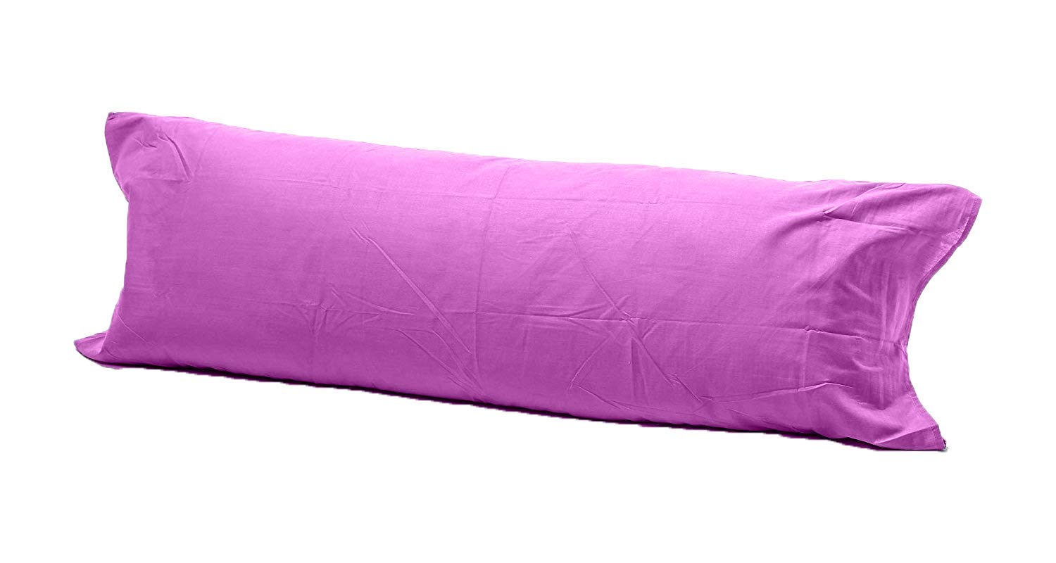 R&Z Lilac Long Bolster Pillow Case 100% Polycotton Blend Pregnancy Maternity Orthopaedic Support Pillowcase (, 4.6Ft)