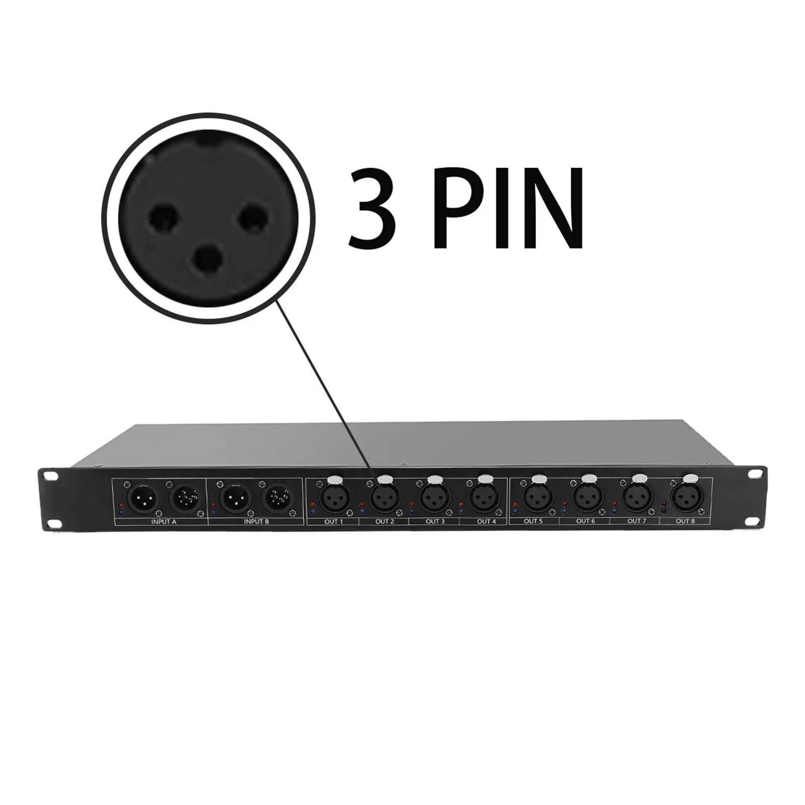 Distribuidor de señal RDM8-2, Controlador de iluminación de Escenario DMX512, Divisor de DJ, Amplificador de señal for Discotecas, Bodas y Fiestas.(3 Pin RDM)