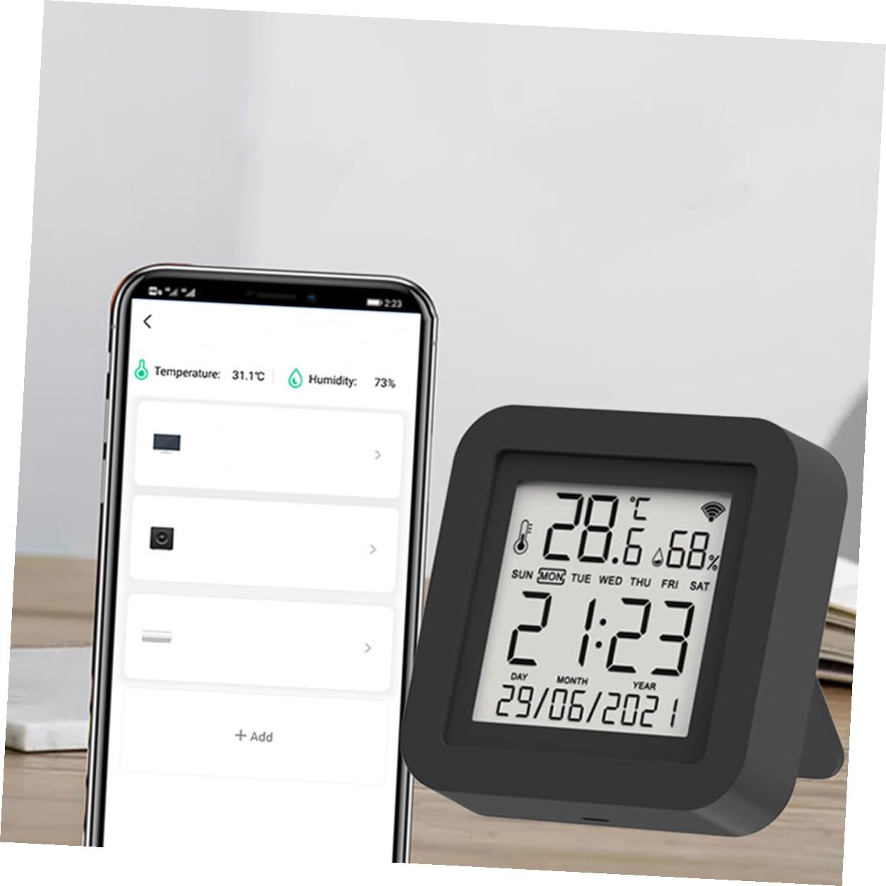 SUPVOX Misuratore di Umidità Digitale USB per Interni Igrometro Termometro Dispositivo Monitor Temperatura Domestica Utensile Casa Adatto per Giardinaggio Laboratori Stanze Ospedali