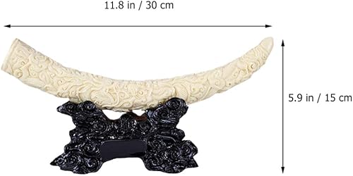 Miniatura 2 de VOSAREA Adornos de Halloween, escultura de animales, grabada, estatua de rebaño de elefante, modelo colmillo de elefante, adorno de escritorio para