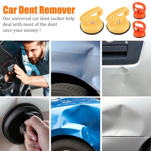 Image of Dent Puller,Powerful Car Dent Puller,Powerful Suction Dent Removal Kit for Cars,with Mini and Big,Dent Remover Tool for Car Dent Repair (2 Yellow + 2 Orange)