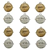 [Pinenjoy] 12個すず 鈴 ベル クリスマス鈴 金鈴 飾りベル 可愛いベル イベント DIY 手芸用 御守り縁起物 鈴 ペット用 首輪鈴 アクセサリー ギフト ｸﾘｽﾏｽﾂﾘｰ お祝いの屋外ハンギング そりの鐘 鐘飾り 手作り ハンドメイド小物 贈り物 メイド小物 イベント 吊り輪 神社 お寺 キレイな音色 (2.6cm