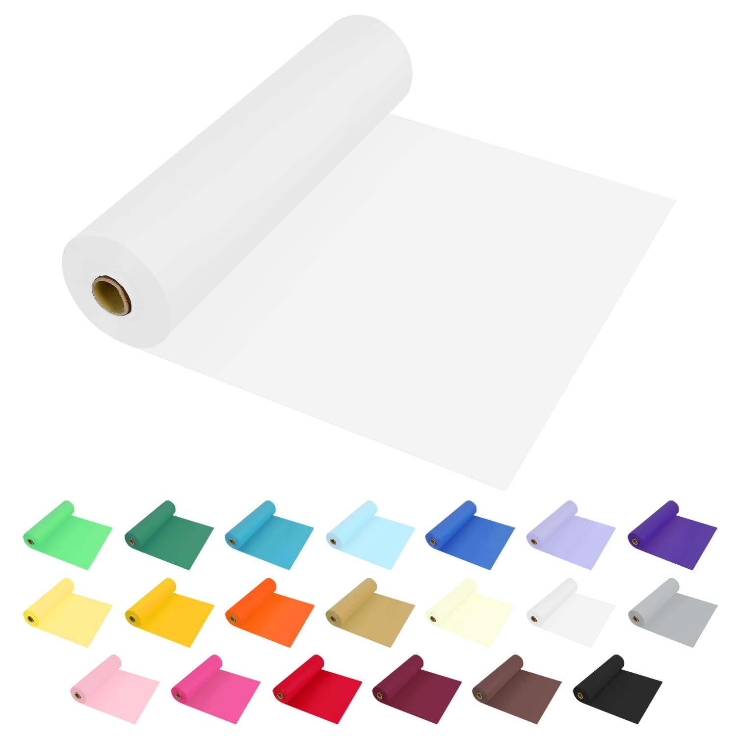 54 Inch X 100 Feet Plastic Table Cover Roll Premium Disposable Plastic Tablecloth for All Type/Shape Tables | Picnic, Party, Banquet, Birthdays, Weddings (White, 54 Inch X 100 Feet)