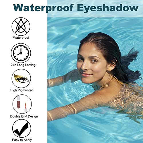 Rosarden Double Head Liquid Glitter Matte Eyeshadow, 2-In-1 Shimmer Eyeliner With Cream Velvet Matte Eyeshadow, Waterproof Long Lasting Quick Drying High Pigmented Sparkle Eyeshadow For Eye Makeup #TOP3