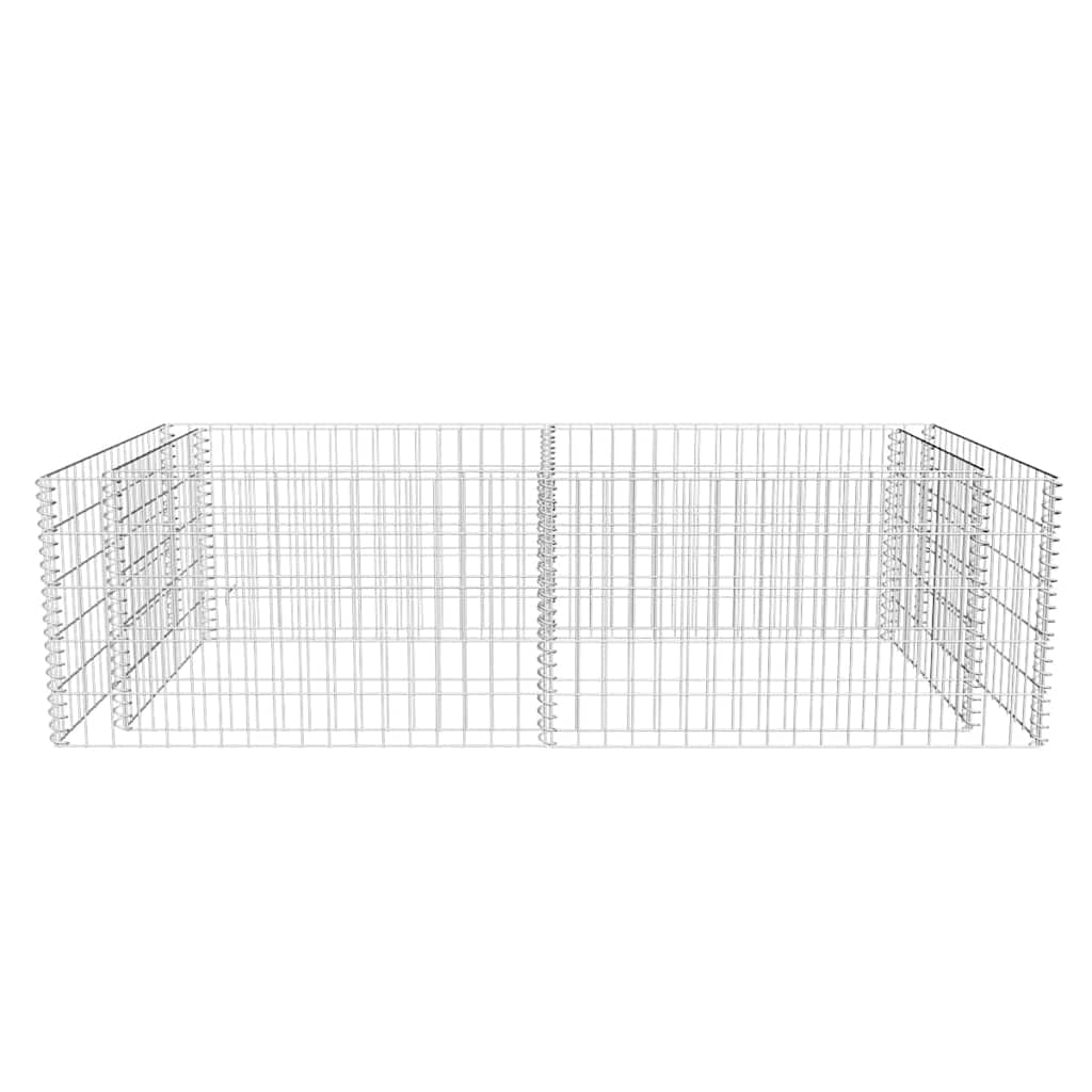 Pflanzkübel Steinkorb 180×90×50 cm verzinkter Stahl Gartenzaun Zaunelement Sichtschutz Maschendraht Doppelstabmatte für Terrasse Balkon Vorgarten und Grundstück