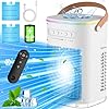 Balko small air conditioner 5400mah built in battery evaporative air cooler 2 ice packs 7h timer smart auto off remote 7 lights 1200ml water tank 2 level mists 3 speed personal air conditioner  urban country home decor