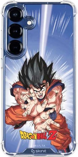 Skinit Clear Phone Case Compatible with Galaxy S25 FE - Officially Licensed Dragon Ball Z Goku Kamehameha Blast Design