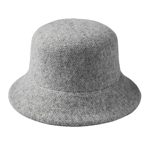 Britt's Knits Cloche Style Adjustable Bucket Hat for Women Vintage Hat - Gray