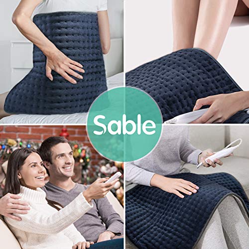 Sable Heating Pad for Back Pain Relief and Cramps, XXX-Large 33" X 17'', Moist & Dry Heat Therapy, Electric Heat Pad for Neck Shoulders, Ultra-Soft & Waterproof, 6 Heat Setting Hot Heated Pad Auto Off - Thumbnail 6
