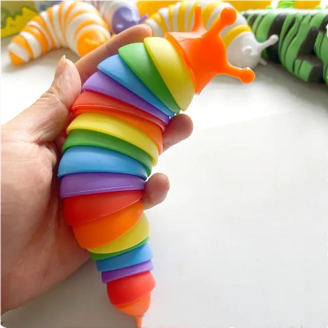Sawkirp Darshraj Kids Toy, Small Slug Fidget Toys, Baby Toys, Sensory Toys for Kids, Clicky Sound Making Toy, Flexible Stretchable Joints Toy for Anxiety, Autism (19 CM, Rainbow) (B0CW9WSPKY) Amazon Price History, Amazon Price Tracker