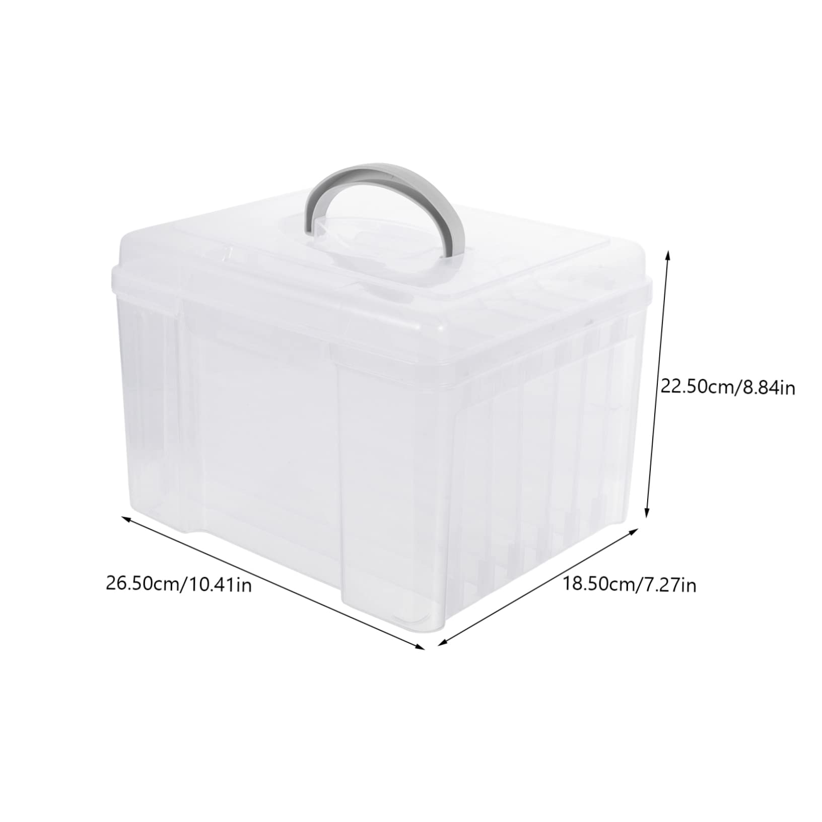Boîte de Rangement pour Photos à 6 Compartiments Réglables en Plastique
