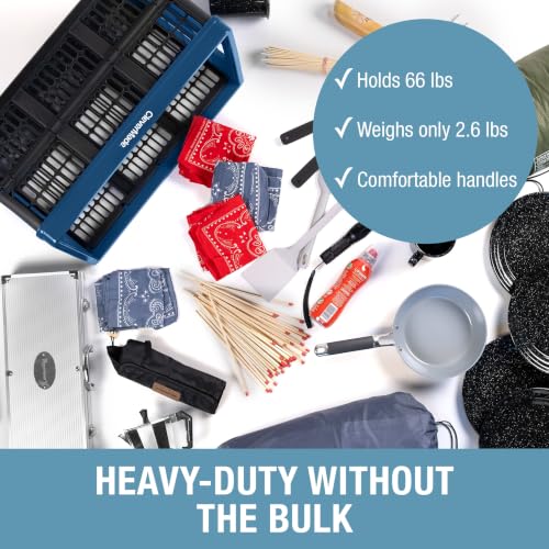 Image of CleverMade Collapsible Utility Crate (Recycled) - 45L - Ocean (3PK)
