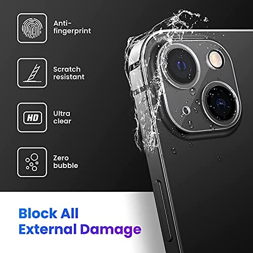 Image of Compatible with [Pack of 2] iPhone 13 Mini Back Camera Lens Protector Tempered Glass - Full Camera Coverage with Easy Installation Kit