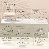 6 Pcs Acrylic Wedding Reception Signs Clear Table Decoration with Holder Rustic for Ceremony (Classic Style)