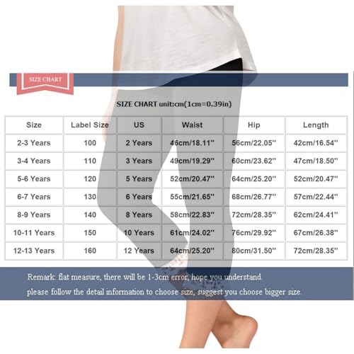 Girls Lace Trim Capri Leggings Stretchy High Waisted Yoga Cropped Cute Summer Lightweight Dance Tights 2-13Y3