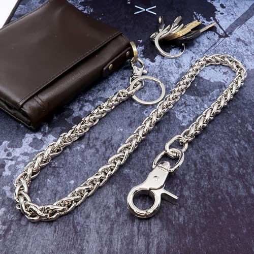 Image of newtro Wallet Chain Men Women Boy Girl, Biker Motorcycle Pants Jean Punk Long Key Chain Black Gold Silver 26 Types