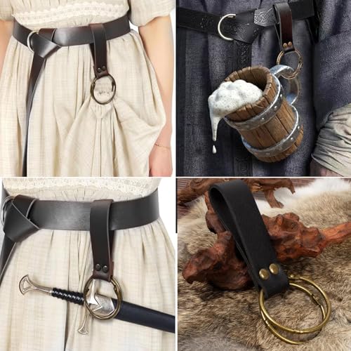 Retro Belt Pouch Waist Bag Womens Fanny Pack Cellphone Holder Steampunk Medieval Renaissance Purse Costume Accessory (Tri-Black) by SUMGOGO - Used condition - Image 3