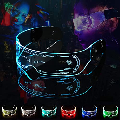 Gafas futuristas con luz LED para cosplay Rave Festivales Halloween Navidad bares clubes fiestas 7 colores Cover