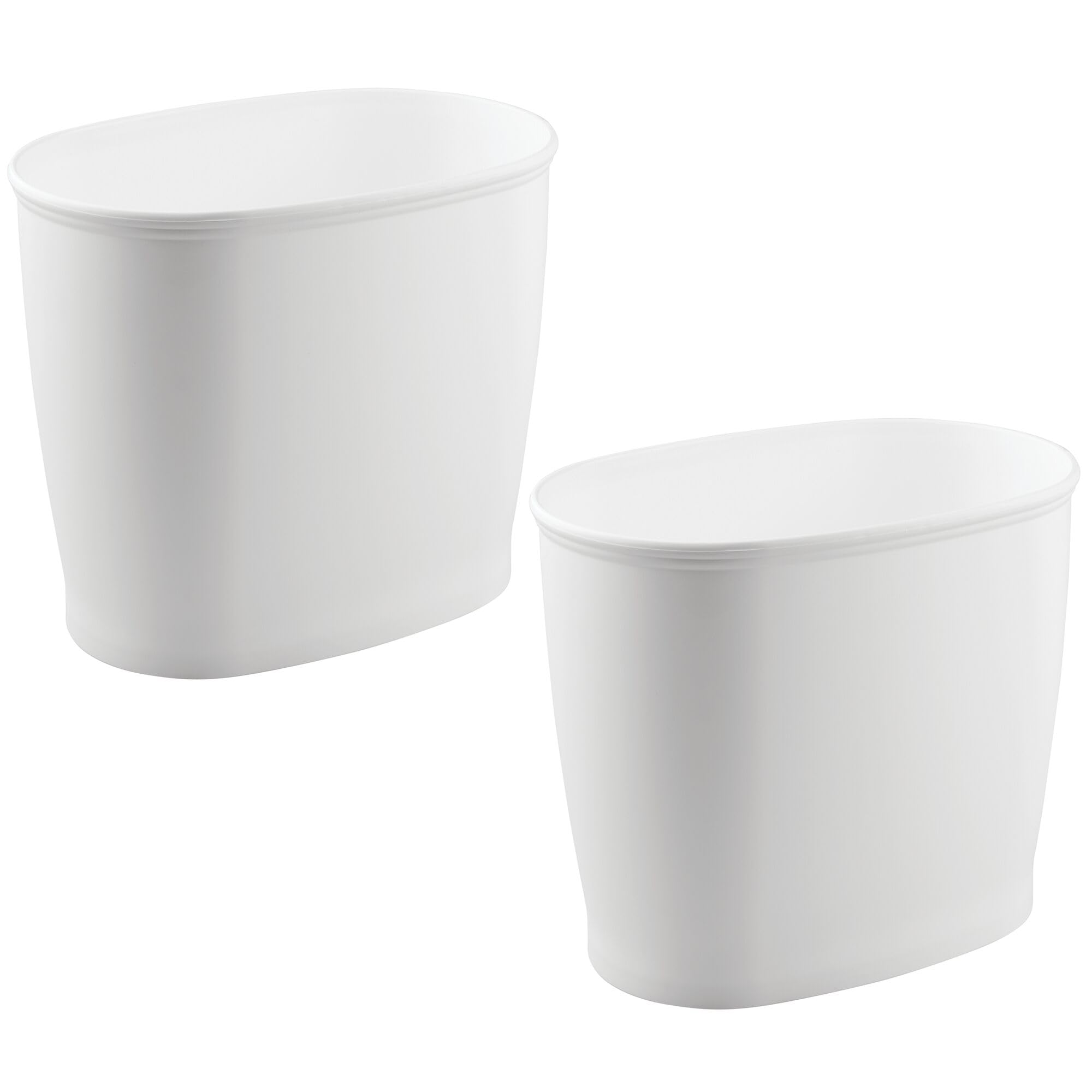 iDesign poubelles ovales blanches en plastique Idéal pour salle de bain