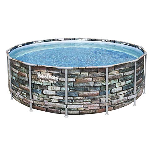 Bestway Power Steel 427x122 cm, stabiler Frame Pool rund im Komplett Set, inklusive Filterpumpe, Leiter und Abdeckplane – Bild 5