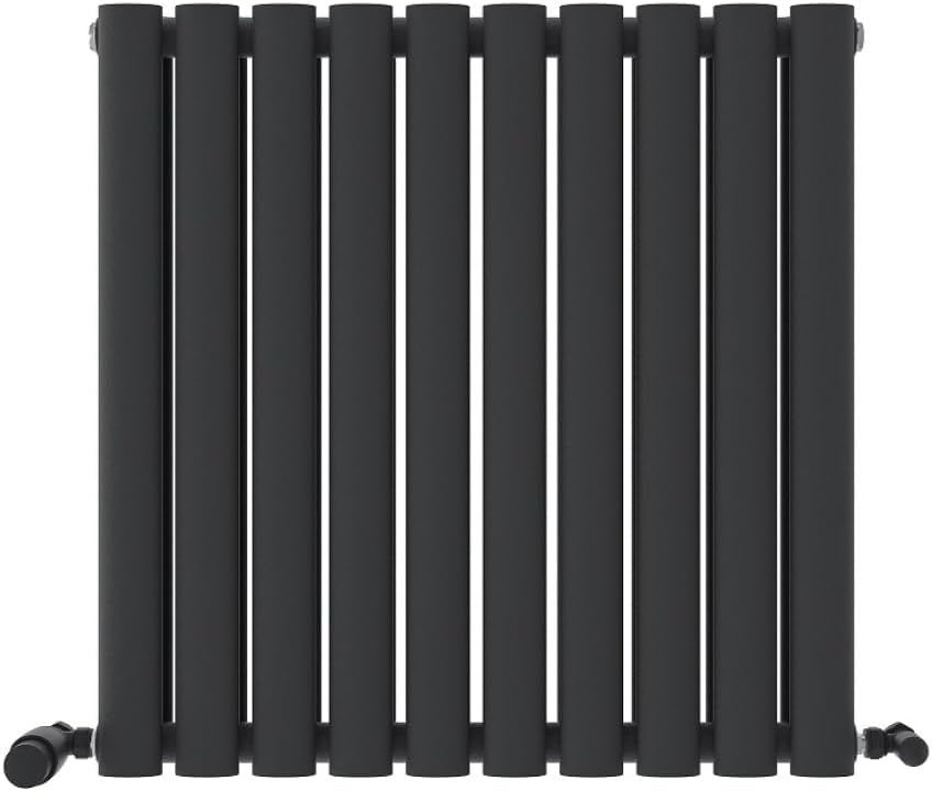 iBathUK Strata Horizontal Column Radiator, Double Panel Radiators, 600x600mm Slim Radiator, Wall Mounted for Bathroom,Kitchen,Living Room - White