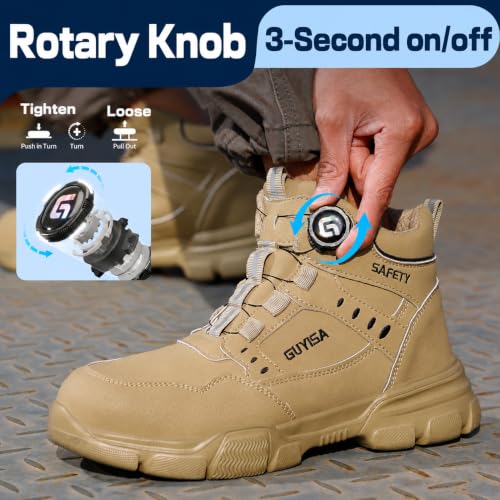 Image of GUSAYEX Steel Toe Boots for Men Lightweight Work Utility Safety Boots