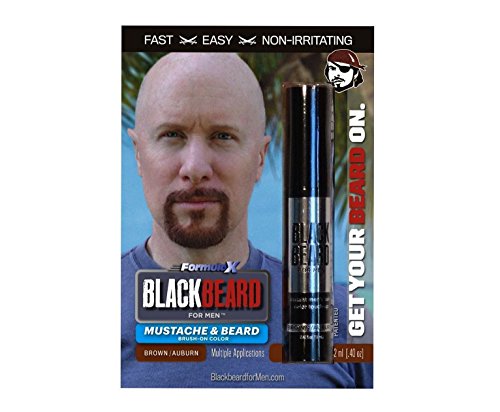 Blackbeard for Men - Instant Brush-on Beard & Mustache Color - 1-pack (Brown/Auburn)