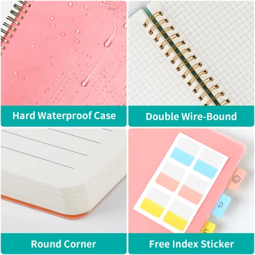 Smarpau 4 Pack Graph Paper Spiral Notebook, 8.5" X 11" Large Grid Notebook, 120 Gsm Thick Paper, 57 Sheets/114 Pages, Squared Journal Notebook For School And Work (Orange, Blue, Yellow, Pink) #TOP3