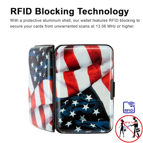 Image of Aluminum Wallet RFID Blocking Slim Metal Business ID Credit Card Holder Hard Case