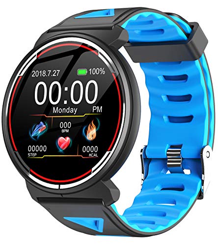 Smartwatch Herren Damen Großes Zifferblatt Fitness Armband Uhr Sport Schlaftracker Herzfrequenz Kalorienzähler Blutdruck IP68 Wasserdicht