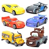 Cars Spielzeug, Spielzeugauto Set, 6 Stück Kleine Fahrzeuge für Kinder, Cars Autos als Geburtstag Geschenke für Kinder, Tortendeko Jungen und Mädchen