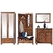 Produktbild BRÜSSEL Garderoben Set in dunkler Akazie Optik - rustikale Softclose Flurgarderobe für Ihren Eingangsbereich - 310 x 200 x 40cm (B/H/T)