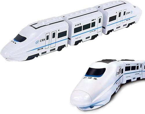 Juguete de tren de cadena inteligente, juguete de tren eléctrico con luces intermitentes, kit de modelo T-Rains eléctrico de alta velocidad de bala