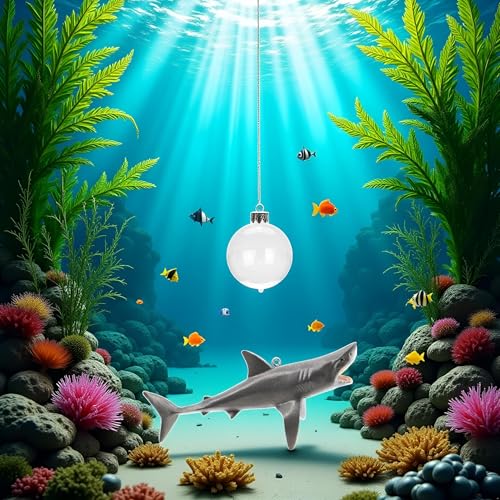 Image of 1 Pc Floating Shark Ornament - Adjustable Aquarium Shark Animal Decor | Aquarium Floating Shark Ornaments Thematic Ornaments Suitable for Aquarium All Kinds of Fish Tank and Home, Shark Pool Decor