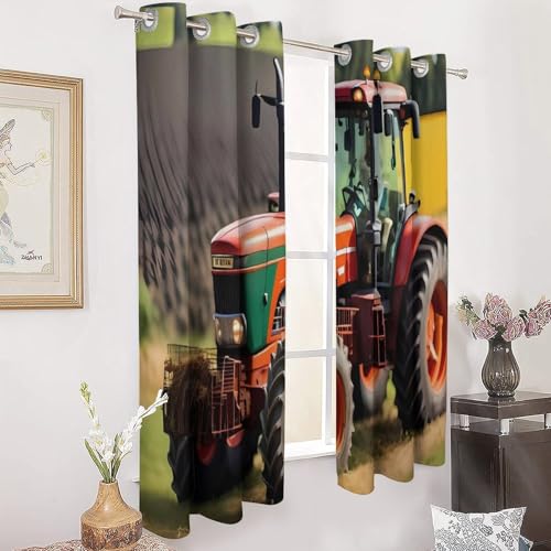 Rideaux occultants tracteur agricole 132x182 cm pour salon et chambre - 4