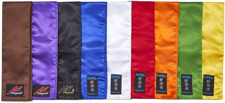 Playwell Martial Arts Satin Kung Fu Sash - Brown, brown, 280cm